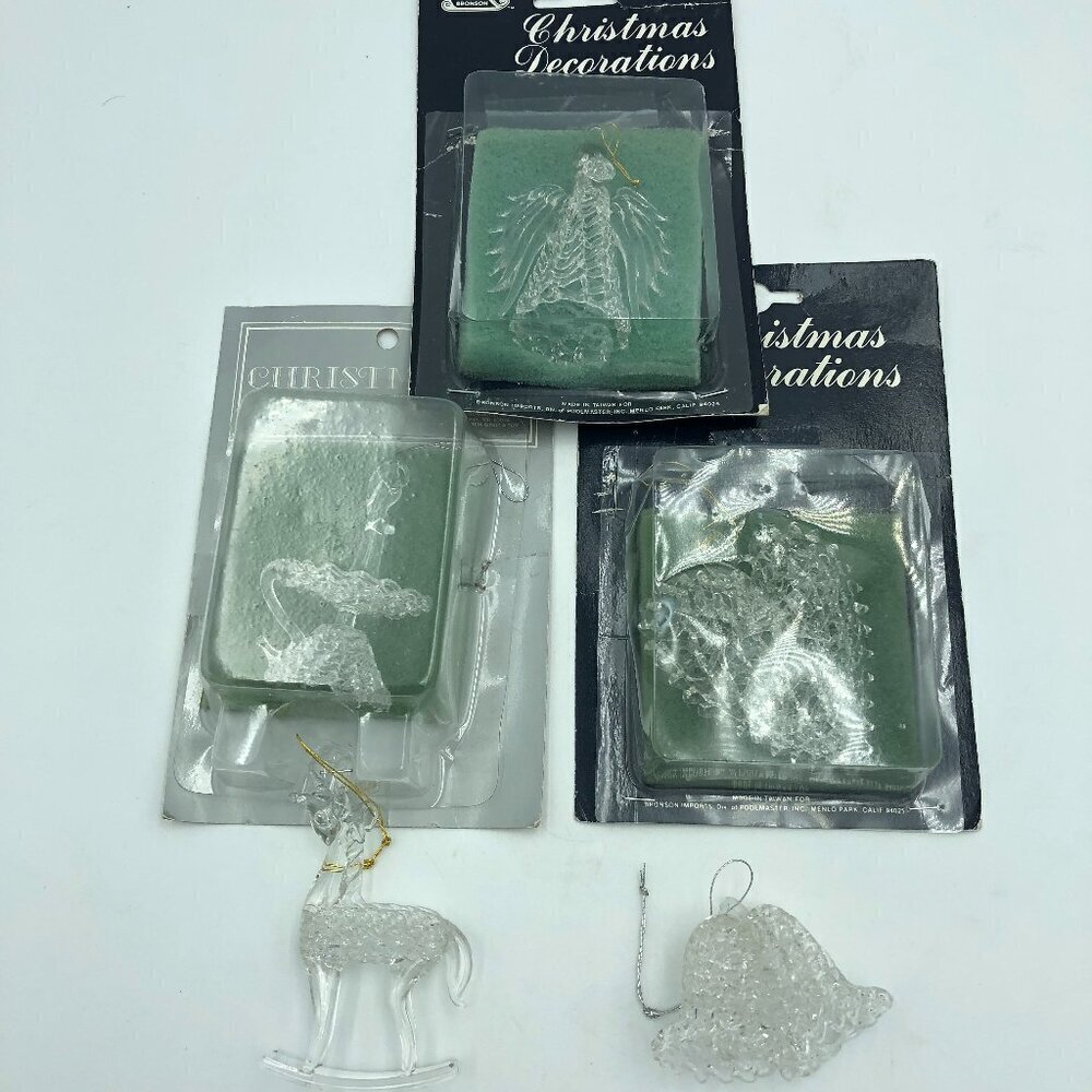 Glass Christmas Ornaments Set of 5